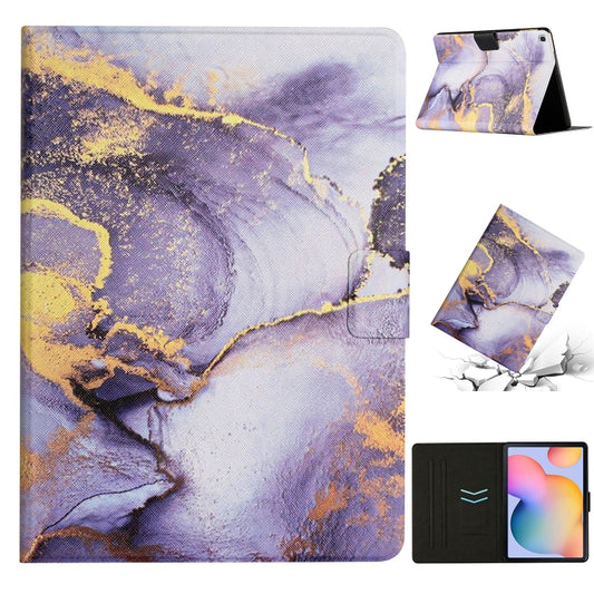 For Samsung Galaxy Tab A7 10.4 2020 T500 Marble Pattern Smart Leather Tablet Case(Purple) - Other Galaxy Tab PC by buy2fix | Online Shopping UK | buy2fix