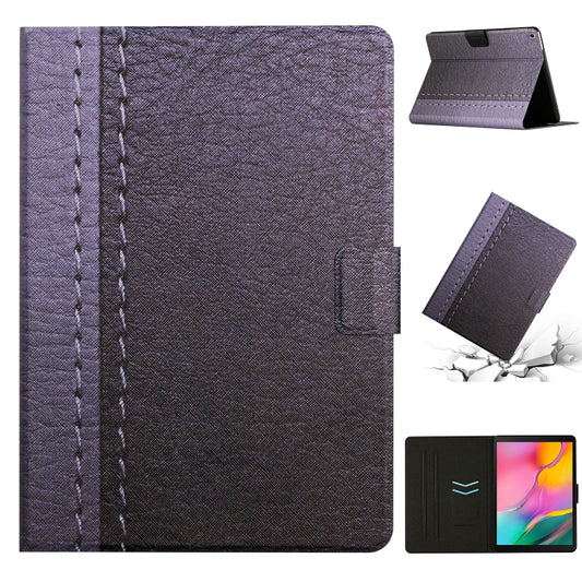 For Samsung Galaxy Tab A 10.1 2019 T510 Stitching Solid Color Smart Leather Tablet Case(Grey) - Tab A 10.1 (2019) T510 / T515 by buy2fix | Online Shopping UK | buy2fix