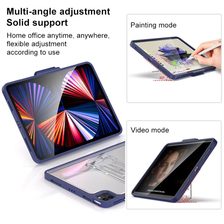 Mutural Transparent Holder Tablet Case For iPad 10.2 2021 / 2020 / 2019 / 10.5(Blue) - iPad 10.2 Cases by Mutural | Online Shopping UK | buy2fix