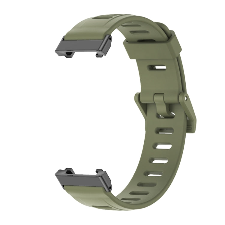 For Xiaomi Mi Band 7 Pro Mijobs Flat Hole TPU Watch Band(Army Green Black) - Watch Bands by MIJOBS | Online Shopping UK | buy2fix