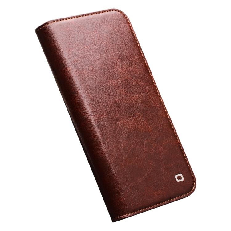 For iPhone 14 Plus QIALINO Horizontal Flip Leather Phone Case (Brown) - iPhone 14 Plus Cases by QIALINO | Online Shopping UK | buy2fix