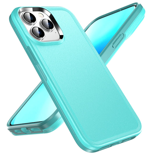 For iPhone 12 Double Solid Color Armor Phone Case(Lake Blue) - iPhone 12 / 12 Pro Cases by buy2fix | Online Shopping UK | buy2fix