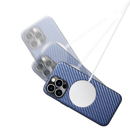 For iPhone 13 Pro Carbon Fiber Texture MagSafe Magnetic Phone Case (Silver Grey) - iPhone 13 Pro Cases by buy2fix | Online Shopping UK | buy2fix