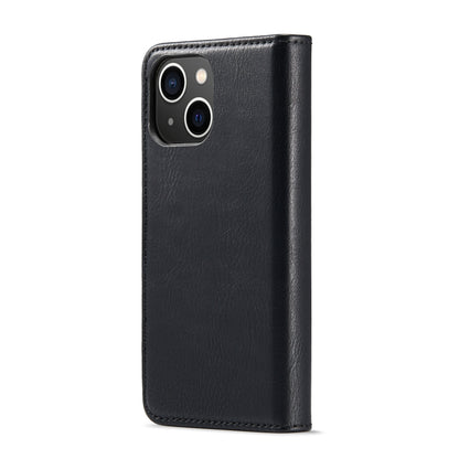 For iPhone 14 Plus DG.MING Crazy Horse Texture Detachable Magnetic Leather Case(Black) - iPhone 14 Plus Cases by DG.MING | Online Shopping UK | buy2fix