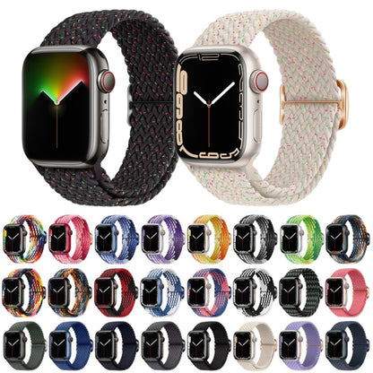 Buckle Nylon Braided Watch Band for Apple Watch Ultra 49mm&Watch Ultra 2 49mm / Series 9&8&7 45mm / SE 3&SE 2&6&SE&5&4 44mm / 3&2&1 42mm(Black White) - Watch Bands by buy2fix | Online Shopping UK | buy2fix