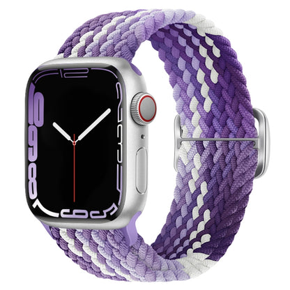 Buckle Nylon Braided Watch Band For Apple Watch Series 8&7 41mm / SE 2&6&SE&5&4 40mm / 3&2&1 38mm(Purple) - Watch Bands by buy2fix | Online Shopping UK | buy2fix