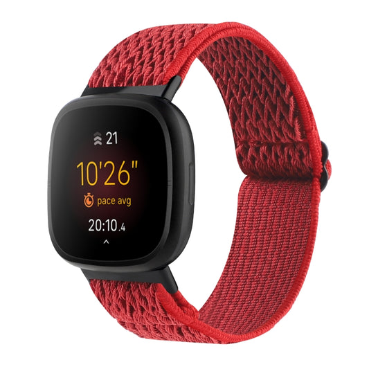 For Fitbit Versa 4 / Sense 2 Universal Wave Nylon Watch Band(Red) - Watch Bands by buy2fix | Online Shopping UK | buy2fix