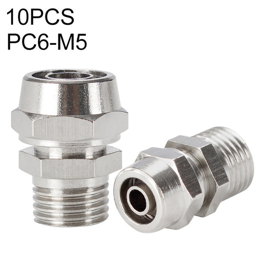 PC6-M5 LAIZE 10pcs Nickel Plated Copper Pneumatic Quick Fitting Connector - Interface Series by LAIZE | Online Shopping UK | buy2fix