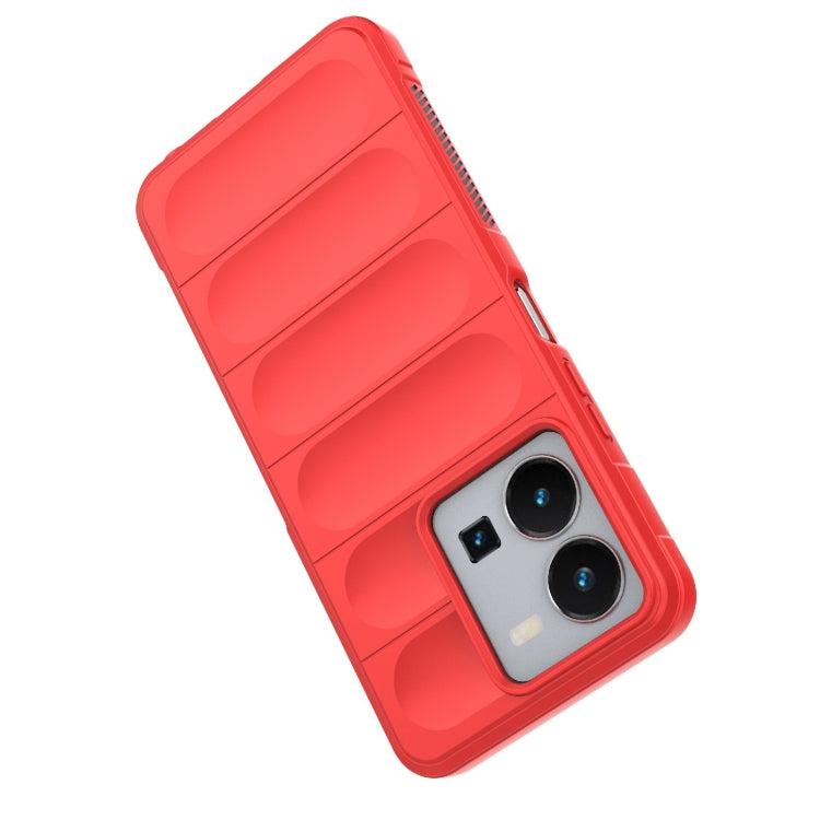 For vivo Y35 4G Global Magic Shield TPU + Flannel Phone Case(Red) - vivo Cases by buy2fix | Online Shopping UK | buy2fix