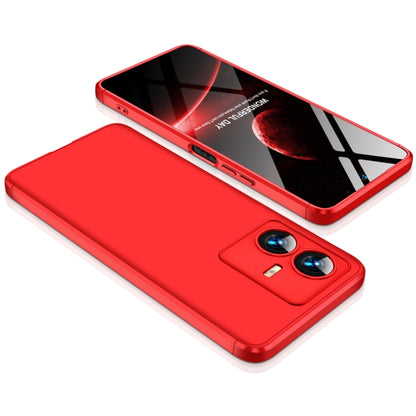 For vivo Y22 / Y22s GKK Three Stage Splicing Full Coverage PC Phone Case(Red) - vivo Cases by GKK | Online Shopping UK | buy2fix