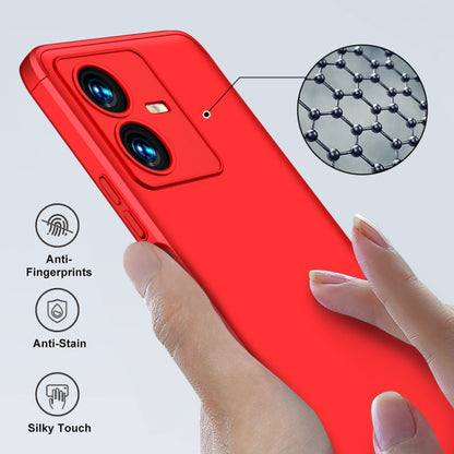 For vivo Y22 / Y22s GKK Three Stage Splicing Full Coverage PC Phone Case(Red) - vivo Cases by GKK | Online Shopping UK | buy2fix