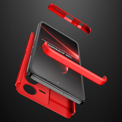 For vivo Y22 / Y22s GKK Three Stage Splicing Full Coverage PC Phone Case(Red) - vivo Cases by GKK | Online Shopping UK | buy2fix