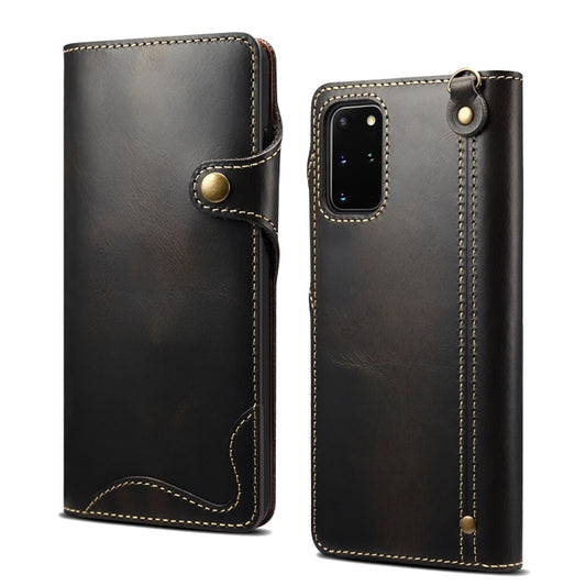 For Samsung Galaxy S20 Denior Oil Wax Cowhide Magnetic Button Genuine Leather Case(Black) - Galaxy Phone Cases by Denior | Online Shopping UK | buy2fix