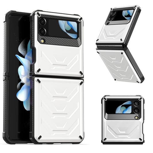 For Samsung Galaxy Z Flip4 5G SM-F721 Armored All-inclusive Shockproof Folding Phone Case(White) - Galaxy Z Flip4 5G Cases by buy2fix | Online Shopping UK | buy2fix