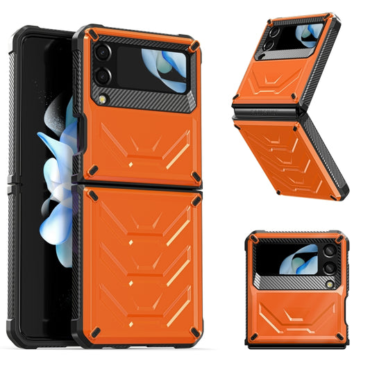 For Samsung Galaxy Z Flip4 5G SM-F721 Armored All-inclusive Shockproof Folding Phone Case(Orange) - Galaxy Z Flip4 5G Cases by buy2fix | Online Shopping UK | buy2fix