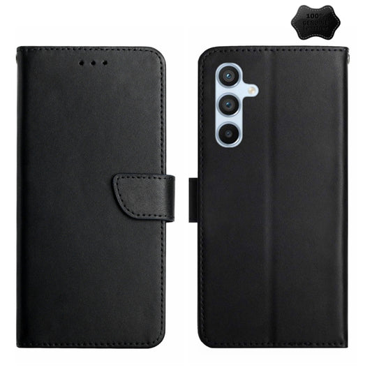 For Samsung Galaxy A54 5G Genuine Leather Fingerprint-proof Flip Phone Case(Black) - Galaxy Phone Cases by buy2fix | Online Shopping UK | buy2fix