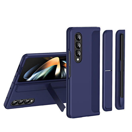 For Samsung Galaxy Z Fold4 2 in 1 Detachable Holder Pen Holder Phone Case(Blue) - Galaxy Z Fold4 5G Cases by buy2fix | Online Shopping UK | buy2fix