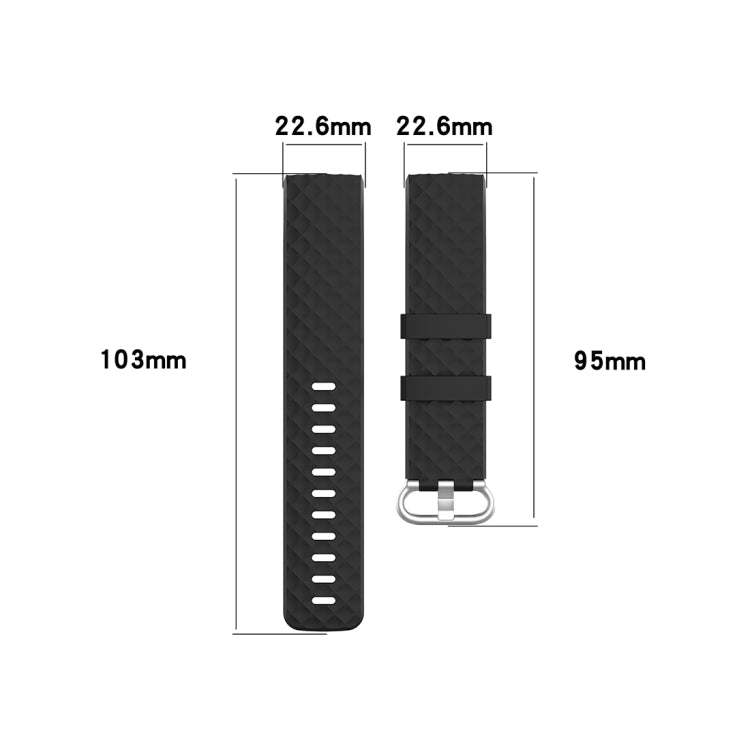 18mm Silver Color Buckle TPU Wrist Strap Watch Band for Fitbit Charge 4 / Charge 3 / Charge 3 SE, Size: S(Dark Purple) - Watch Bands by buy2fix | Online Shopping UK | buy2fix