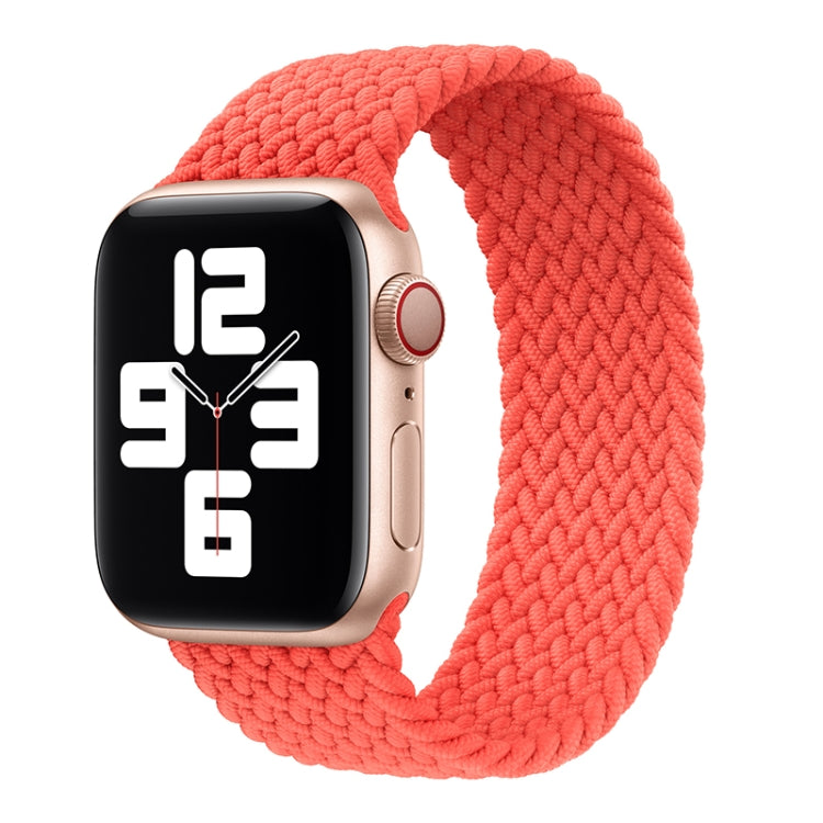 Nylon Single-turn Braided Watch Band For Apple Watch Ultra 49mm / Series 8&7 45mm / SE 2&6&SE&5&4 44mm / 3&2&1 42mm, Length:135mm(Bright Orange) - Watch Bands by buy2fix | Online Shopping UK | buy2fix