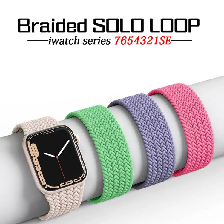 Nylon Single-turn Braided Watch Band For Apple Watch Ultra 49mm&Watch Ultra 2 49mm / Series 9&8&7 45mm / SE 3&SE 2&6&SE&5&4 44mm / 3&2&1 42mm, Length:135mm(Z Pink White) - Watch Bands by buy2fix | Online Shopping UK | buy2fix