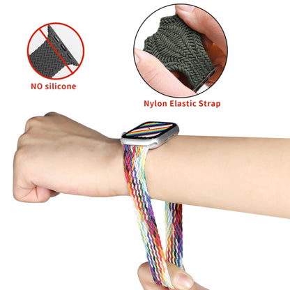 Nylon Single-turn Braided Watch Band For Apple Watch Ultra 49mm / Series 8&7 45mm / SE 2&6&SE&5&4 44mm / 3&2&1 42mm, Length:155mm(Z Black Red) - Watch Bands by buy2fix | Online Shopping UK | buy2fix