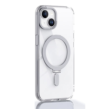 For iPhone 14 Skin Feel MagSafe Shockproof Protective Phone Case with Holder(White) - iPhone 14 Cases by buy2fix | Online Shopping UK | buy2fix