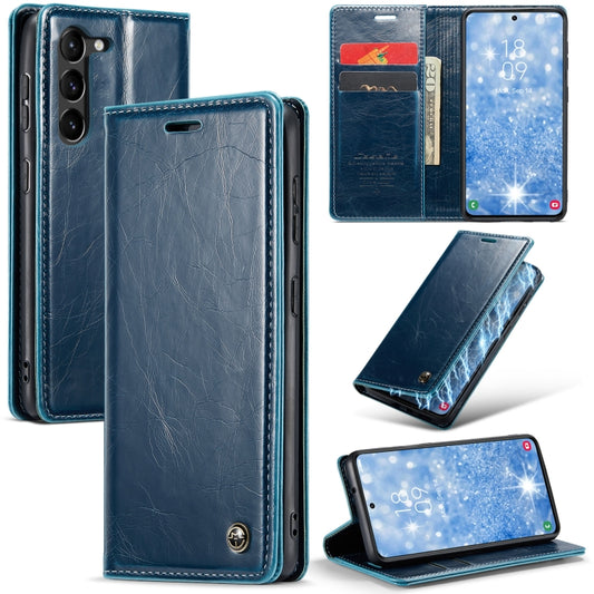 For Samsung Galaxy S23+ 5G CaseMe 003 Crazy Horse Texture Leather Phone Case(Blue) - Galaxy S23+ 5G Cases by CaseMe | Online Shopping UK | buy2fix