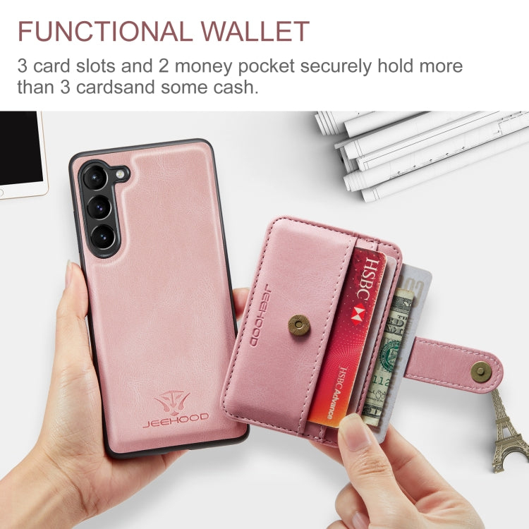 For Samsung Galaxy S23 5G JEEHOOD RFID Anti-Theft Wallet Magnetic Leather Phone Case(Pink) - Galaxy S23 5G Cases by JEEHOOD | Online Shopping UK | buy2fix