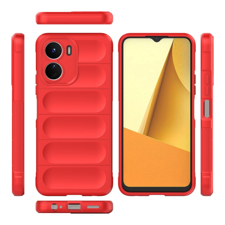 For vivo Y16 4G Global Magic Shield TPU + Flannel Phone Case(Wine Red) - vivo Cases by buy2fix | Online Shopping UK | buy2fix