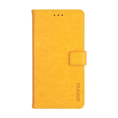 For Blackview A60 Pro idewei Crazy Horse Texture Horizontal Flip Leather Case with Holder & Card Slots & Wallet(Yellow) - More Brand by idewei | Online Shopping UK | buy2fix