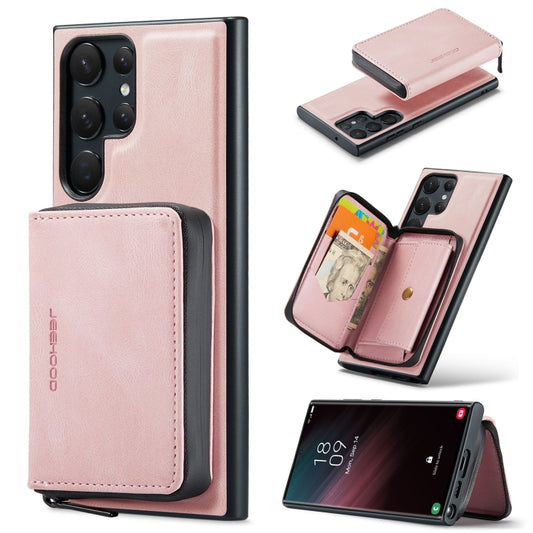 For Samsung Galaxy S24 Ultra 5G JEEHOOD Magnetic Zipper Horizontal Flip Leather Phone Case(Pink) - Galaxy S24 Ultra 5G Cases by JEEHOOD | Online Shopping UK | buy2fix