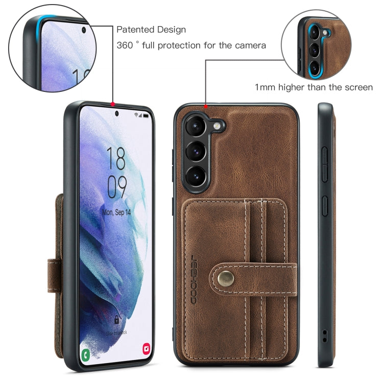 For Samsung Galaxy S24+ 5G JEEHOOD RFID Blocking Anti-Theft Magnetic Phone Case(Brown) - Galaxy S24+ 5G Cases by JEEHOOD | Online Shopping UK | buy2fix