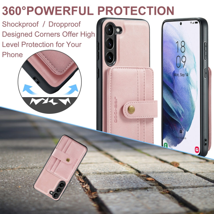 For Samsung Galaxy S24+ 5G JEEHOOD RFID Blocking Anti-Theft Magnetic Phone Case(Pink) - Galaxy S24+ 5G Cases by JEEHOOD | Online Shopping UK | buy2fix