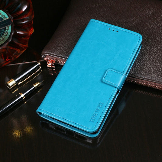 For HTC Desire 12 idewei Crazy Horse Texture Horizontal Flip Leather Case with Holder & Card Slots & Wallet(Sky Blue) - HTC by idewei | Online Shopping UK | buy2fix