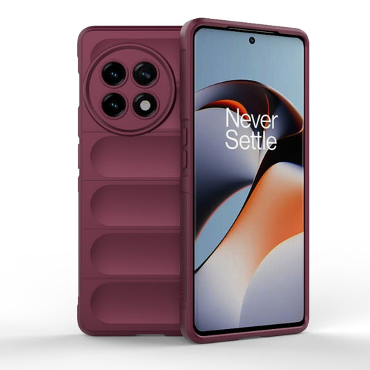 For OnePlus ACE 5G Magic Shield TPU + Flannel Phone Case(Wine Red) - OnePlus Cases by buy2fix | Online Shopping UK | buy2fix