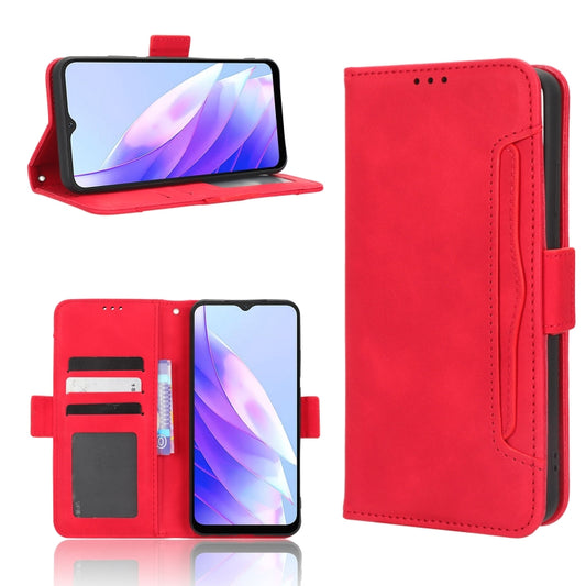 For Blackview A52 Skin Feel Calf Texture Card Slots Leather Phone Case(Red) - More Brand by buy2fix | Online Shopping UK | buy2fix