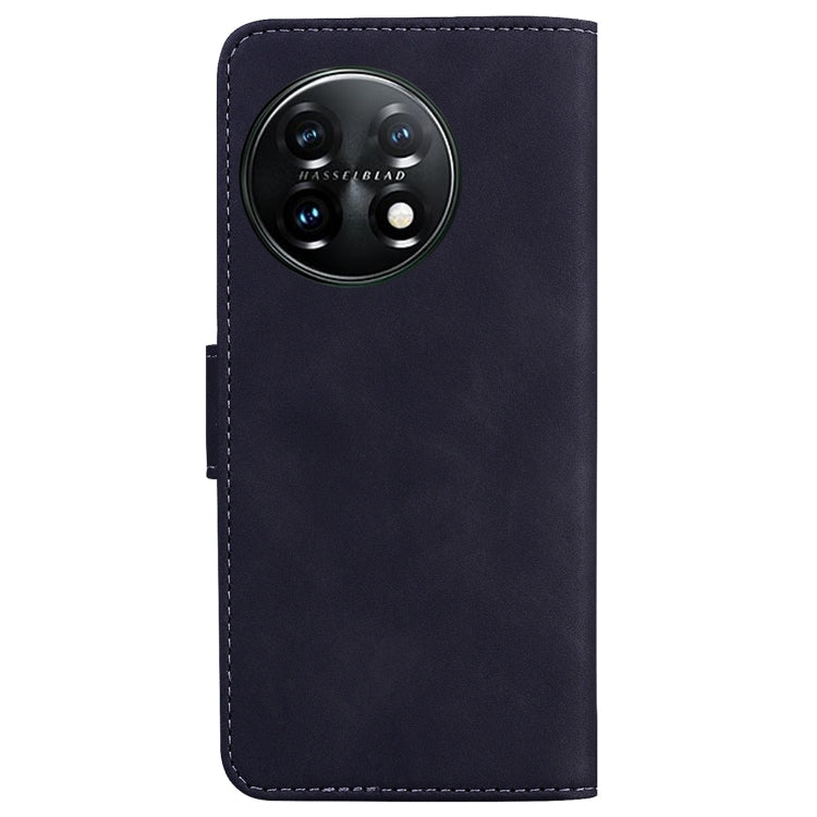 For OnePlus 11 Skin Feel Pure Color Flip Leather Phone Case(Black) - OnePlus Cases by buy2fix | Online Shopping UK | buy2fix