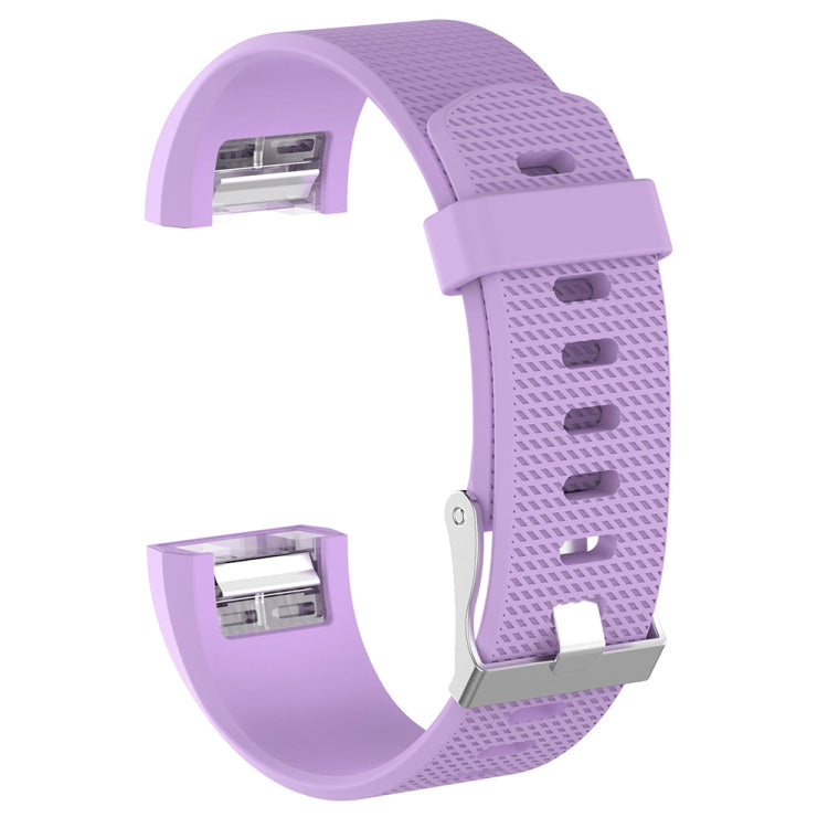 For Fitbit Charge 2 Common Texture Silicone  Watch Band with Buckle, Size:S(Light Purple) - Watch Bands by buy2fix | Online Shopping UK | buy2fix