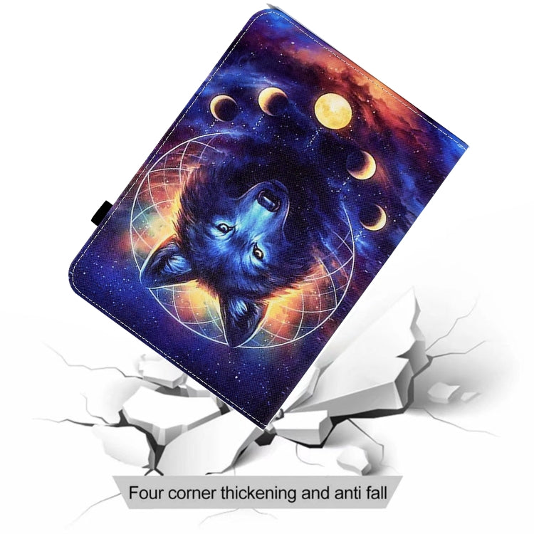 For Samsung Galaxy Tab S6 Lite P610 Colored Drawing Stitching Elastic Band Leather Smart Tablet Case(Space Wolf) - Tab S6 Lite P610 / P615 by buy2fix | Online Shopping UK | buy2fix