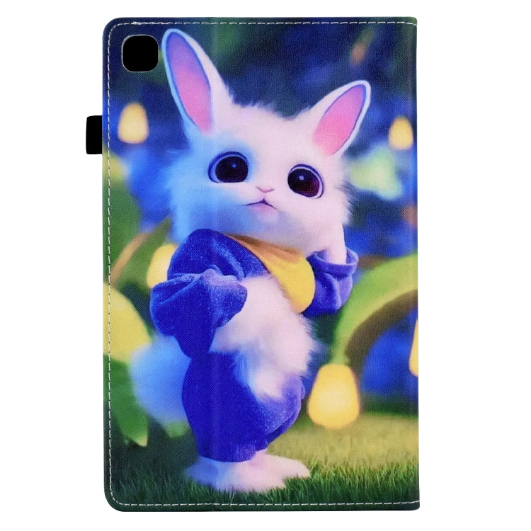 For Samsung Galaxy Tab S6 Lite P610 Colored Drawing Stitching Elastic Band Leather Smart Tablet Case(Cute Rabbit) - Tab S6 Lite P610 / P615 by buy2fix | Online Shopping UK | buy2fix