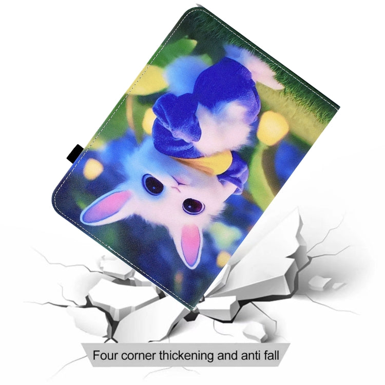 For Samsung Galaxy Tab S6 Lite P610 Colored Drawing Stitching Elastic Band Leather Smart Tablet Case(Cute Rabbit) - Tab S6 Lite P610 / P615 by buy2fix | Online Shopping UK | buy2fix