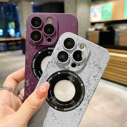 For iPhone 13 Pro Max Marble Pattern MagSafe PC Phone Case(Purple) - iPhone 13 Pro Max Cases by buy2fix | Online Shopping UK | buy2fix