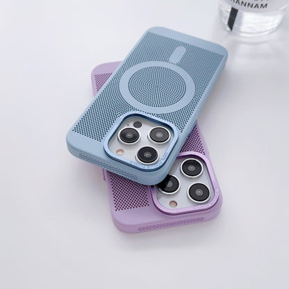For iPhone 13 Pro Max Grid Cooling MagSafe Magnetic Phone Case(Dark Purple) - iPhone 13 Pro Max Cases by buy2fix | Online Shopping UK | buy2fix