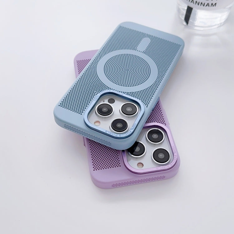 For iPhone 11 Pro Grid Cooling MagSafe Magnetic Phone Case(Lilac) - iPhone 11 Pro Cases by buy2fix | Online Shopping UK | buy2fix