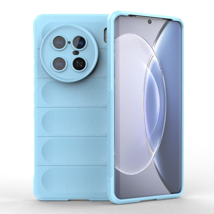For vivo X90 Pro 5G Magic Shield TPU + Flannel Phone Case(Light Blue) - vivo Cases by buy2fix | Online Shopping UK | buy2fix