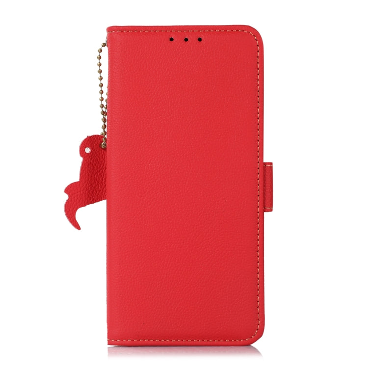 For Xiaomi Redmi K70 Side-Magnetic TJ Genuine Leather RFID Phone Case(Red) - K70 Cases by buy2fix | Online Shopping UK | buy2fix