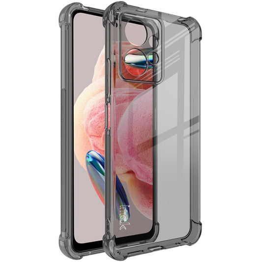 For Xiaomi Redmi Note 12 4G Global imak Shockproof Airbag TPU Phone Case(Transparent Black) - Xiaomi Cases by imak | Online Shopping UK | buy2fix