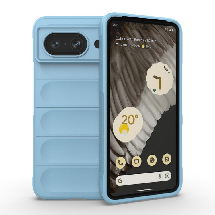 For Google Pixel 8 5G Magic Shield TPU + Flannel Phone Case(Light Blue) - Google Cases by buy2fix | Online Shopping UK | buy2fix