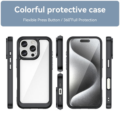 For iPhone 16 Pro Colorful Series Acrylic + TPU Phone Case(Black) - iPhone 16 Pro Cases by buy2fix | Online Shopping UK | buy2fix