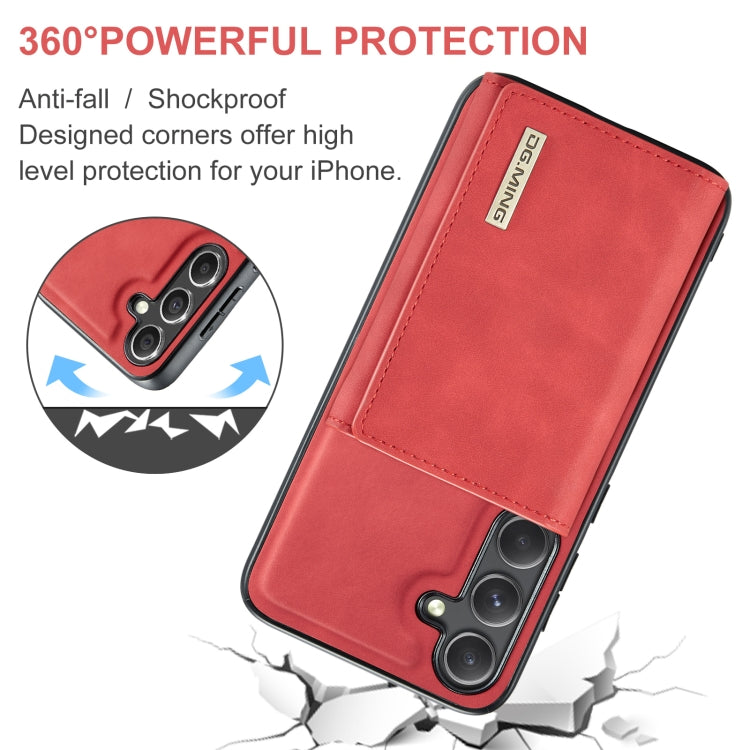 For Samsung Galaxy S24 5G DG.MING M1 Series 3-Fold Multi Card Wallet + Magnetic Phone Case(Red) - Galaxy S24 5G Cases by DG.MING | Online Shopping UK | buy2fix